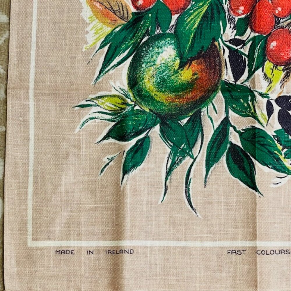 Samuel Lamont MCM 100% Irish Linen Fruit Still Life Tea Towel XL NOS - Picture 4 of 5